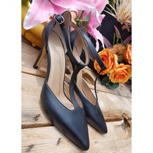 Bags Shoes Nish N308 Kadın Hakiki Deri Topuklu Klasik Ayakkabı