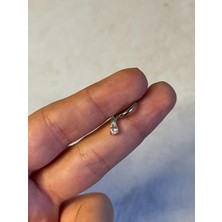 2D2B Nature Cerrahi Çelik Zirkon Taşlı Sallantılı Damla  Helix Halka Piercing