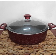 Imza Granit 28 cm Basık Tencere ( Pilav,dolma,karnıyarık ) Kırmızı