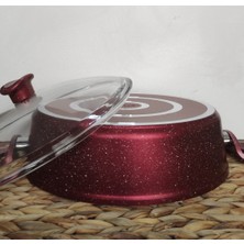 Imza Granit 28 cm Basık Tencere ( Pilav,dolma,karnıyarık ) Kırmızı