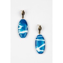 Lila Rosa Mavi Beyaz Etnik Otantik Küpe