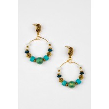 Lila Rosa Turkuaz Etnik Otantik Küpe