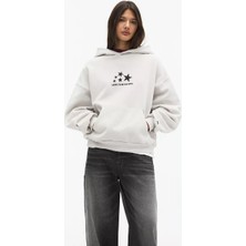 Actıve Moda-Kadın Sweatshirt  Lucky To Be Far Away  Baskılı Hodies  3 Iplik Kompakt Kumaş (Içi Pamuklu)