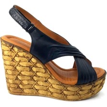 Bags Shoes Venüs 2112201Y Kadın  Deri Yüksek Dolgu Taban Sandalet