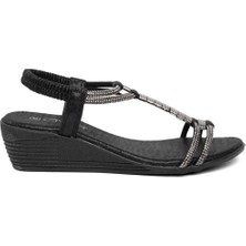 Bags Shoes Guja 25Y145-1 Kadın Taşlı Dolgu Taban Sandalet