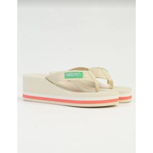 Bags Shoes United Colors Of Benetton BN-10218 Kadın Yüksek Dolgu Taban Parmak Arası Premium Terlik