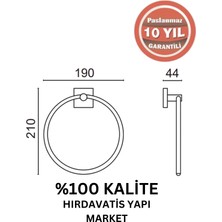 Çelik Banyo Paslanmaz Pirinç Vizyon Yuvarlak Havluluk Altın Sarı Gold