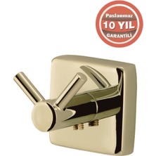 Çelik Banyo Paslanmaz Pirinç Vizyon 2’li Bornozluk Altın Sarı Gold