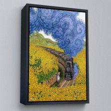 Çerçeveli Vincent Van Gogh'un Renkli Tasviri Duvar TABLOSU-6224