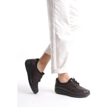 Shemard Miya Kahve  Deri Tam  Kemik Çıkıntısına Uygun Lastik Bağcıklı