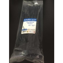 Tamflex 7.6 x 300 mm (30 cm) Siyah Renk Kablo Bağı Cırt Kelepçe 100 Adet