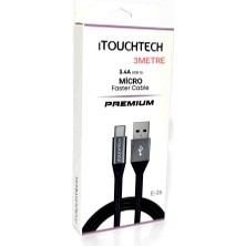 ıTOUCHTECH Mikro Kablo 3 Metre