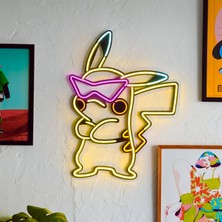 Pikachu Neon LED Metal Lamba - Pokemon Tasarımlı, Modern & Endüstriyel Stil, 47CMX64CM, LED Işıklar Yatak Odası Konser Salonu Bar Kulüp Parti Düğün Dekorasyon Doğum Günü Hediyesi