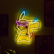 Pikachu Neon LED Metal Lamba - Pokemon Tasarımlı, Modern & Endüstriyel Stil, 47CMX64CM, LED Işıklar Yatak Odası Konser Salonu Bar Kulüp Parti Düğün Dekorasyon Doğum Günü Hediyesi