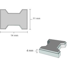 Eshel Minyatür Kilit Parke Taşı, 14X11X4MM, 250 Adet, Kırmızı-Gri, 1/24 Ölçek