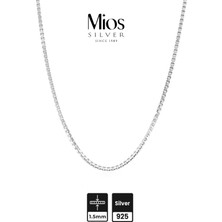 Mios Silver 1.5mm 4 Köşe Traşlı Zincir 925 Ayar Gümüş Kolye