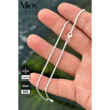 Mios Silver 1.5mm 4 Köşe Traşlı Zincir 925 Ayar Gümüş Kolye