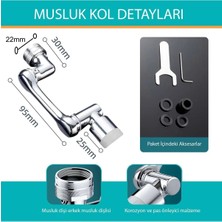 Kenly 1080 Derece Dönebilen Evrensel 2 Modlu Robotik Kol Mutfak Banyo Musluk Başlığı