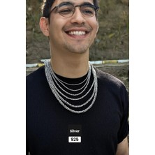 Mios Silver 3mm Yuvarlak Kral 925 Ayar Gümüş Kolye