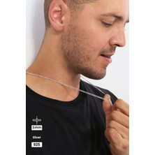 Mios Silver 3mm Figaro 925 Ayar Gümüş Kolye