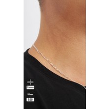 Mios Silver 2mm Figaro 925 Ayar Gümüş Kolye