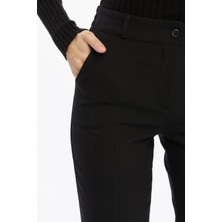 Moda Semin Kadın Cepli Beli Yarım Lastikli Kumaş Pantolon