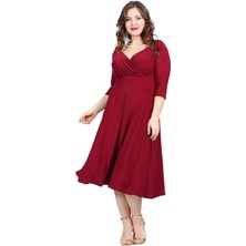 Büyük Beden Abiye Elbise KL8003 Bordo