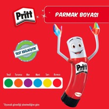 Pritt Parmak Boyaları, Su Bazlı Çocuk Boyası, Kolayca Silinebilir Sağlıklı Parmak Boyası, Zararsız Kırtasiye Malzemesi, Yaratıcı Oyun Boyası, 6 Renkli Kutu (6X30ML)