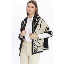 Moda Semin Kadın Jakar Desenli Çift Taraflı Omuz Şalı