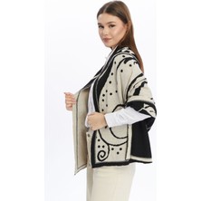 Moda Semin Kadın Jakar Desenli Çift Taraflı Omuz Şalı