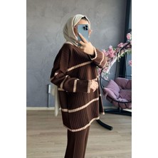 Cloudy Kids Kadın Iki Renkli Mevsimlik Ince Kumaş Triko Takım