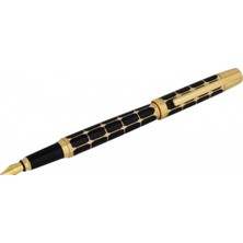 Steelpen Serra Serisi 800-42 Siyah Gold Dolma Kalem+Tükenmez Kalem Seti