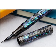 Conklin Endura 1898 Limit Edition Fountain Pen Abalone Shell, Gunmetal, Broad Nib