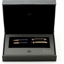 Steelpen World Serisi 2712 Siyah Lake Gold  Kalem+Tükenmez Kalem Seti