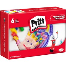 Pritt Parmak Boyaları, Su Bazlı Çocuk Boyası, Kolayca Silinebilir Sağlıklı Parmak Boyası, Zararsız Kırtasiye Malzemesi, Yaratıcı Oyun Boyası, 6 Renkli Kutu (6X30ML)