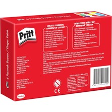 Pritt Parmak Boyaları, Su Bazlı Çocuk Boyası, Kolayca Silinebilir Sağlıklı Parmak Boyası, Zararsız Kırtasiye Malzemesi, Yaratıcı Oyun Boyası, 6 Renkli Kutu (6X30ML)