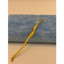 Rigel Jewelry Rigel Gümüş Bileklik, Altın Kaplama Bileklik, Doğum Günü Hediyesi, Hasır Bileklik