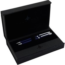 Steelpen Serra Serisi 800-2 Mavi Dolma Kalem+Tükenmez Kalem