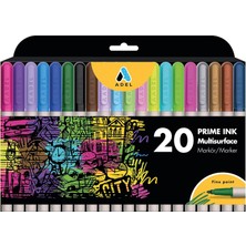 Adel Prime Ink Multisurface 20'li Karma Markör