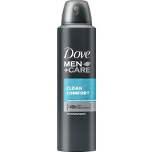 Dove Men Anti-Perspirant Sprey Deodorant Erkek Clean Comfort 150 ml 48 Saat Güçlü Koruma