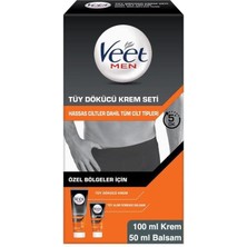 Veet Men Özel Bölgeler Için Krem & Balsam Tüy Dökücü Krem Seti 100 + 50 ml