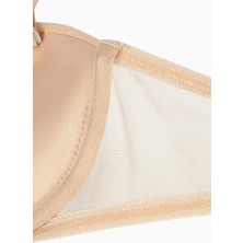Alisa Mesh Kumaş Straplez Sütyen - Push Up Dolgulu - Premium Basic - 2227 - Ten