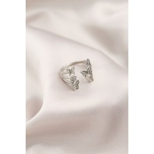 Clariss Gümüş Renk Metal Kelebeek Model Kadın Yüzük