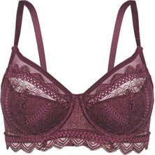 Wonna Dantelli Minimizer Sütyen  - Yarı Sünger Destekli, Balenli - Fashion - 2483 - Kiremit