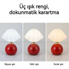 Natural Life Dokunmatik Kontrol LED Type-C Şarjlı Masa Lambası/yatak Yanı Lambası/gece Lambası (Yurt Dışından)