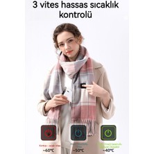 Natural Life Moda Ekose USB Isıtmalı Yıkanabilir Eşarp/şal (Yurt Dışından)