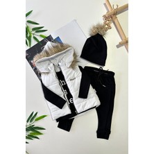 Miniğimin Cicileri Kürklü Yelekli Erkek Bebe 4 lü takım - Siyah