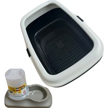 Sermer Pazarlama 2 Li Sey Elekli Açık Kedi Tuvaleti ve 1.5 Litre Mama Kabı