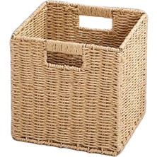 Taklit Rattan Dokuma Katlanabilir Depolama Sepeti Ev Giysi Saklama Sepeti Aperatifler Çeşitli Eşyalar Depolama Saklama Kutuları (Yurt Dışından)