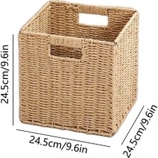 Taklit Rattan Dokuma Katlanabilir Depolama Sepeti Ev Giysi Saklama Sepeti Aperatifler Çeşitli Eşyalar Depolama Saklama Kutuları (Yurt Dışından)